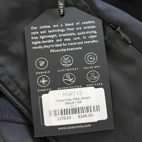 NWT Anatomie City Slick Travel Jacket Black Mid Weight Hip Length Sz XS - Picture 11 of 14